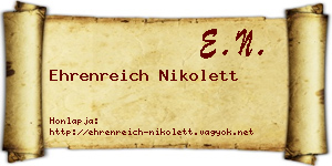 Ehrenreich Nikolett névjegykártya